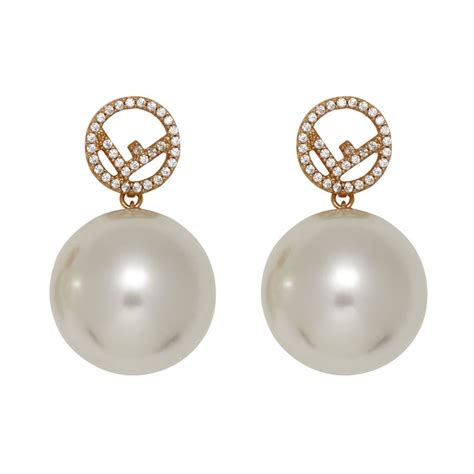 fendi faux pearl earrings|Fendi.